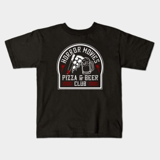 Horror Movies Pizza and Beer Club Kids T-Shirt